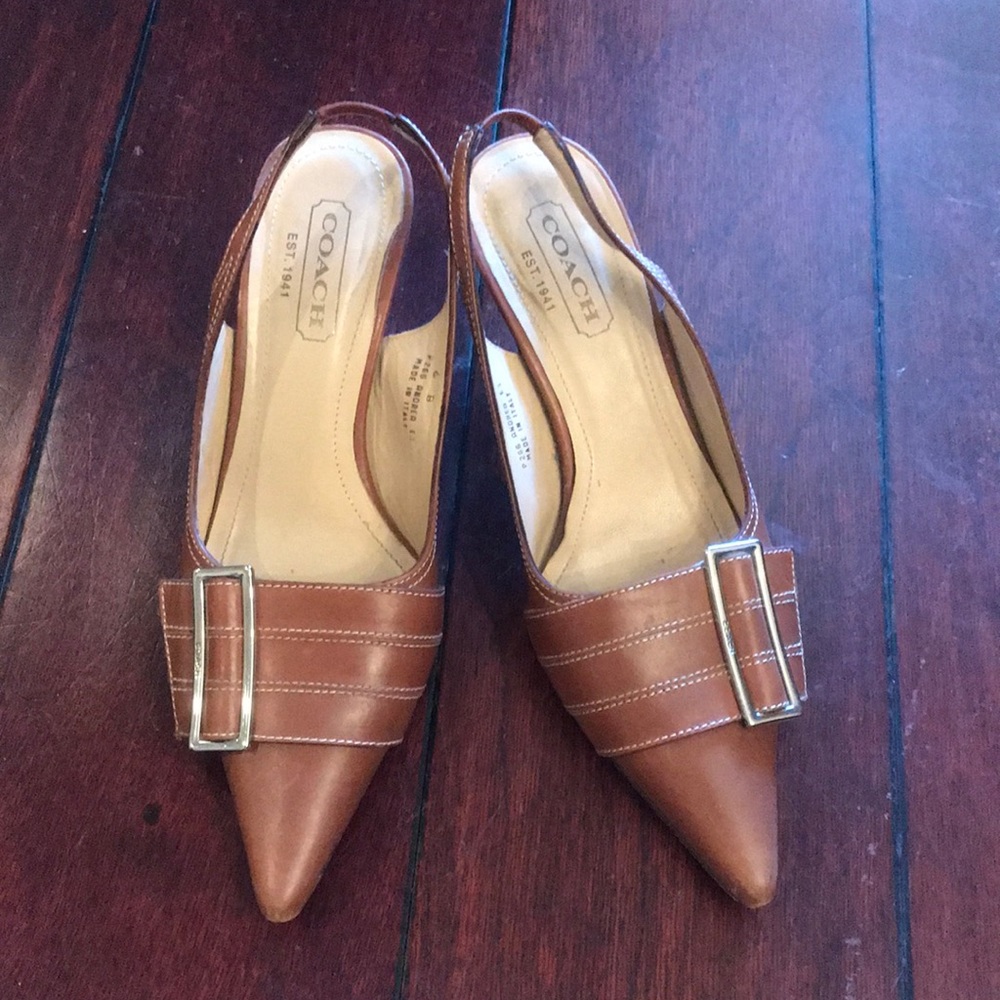 Coach Leather Kitten Heels